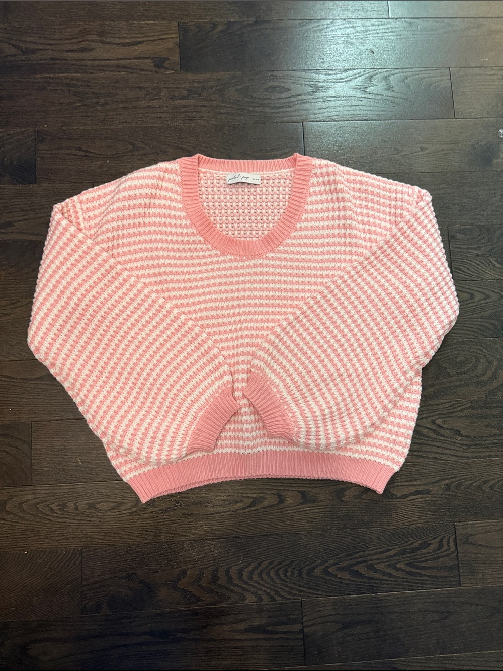 Petal & Pup Pink and White Striped Crewneck Sweater